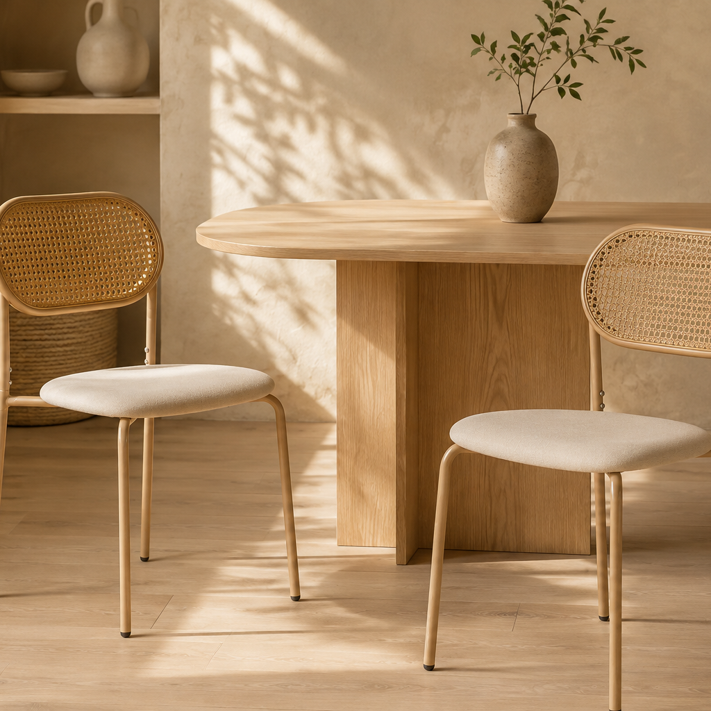 Lot de 2 chaises en osier, design vintage
