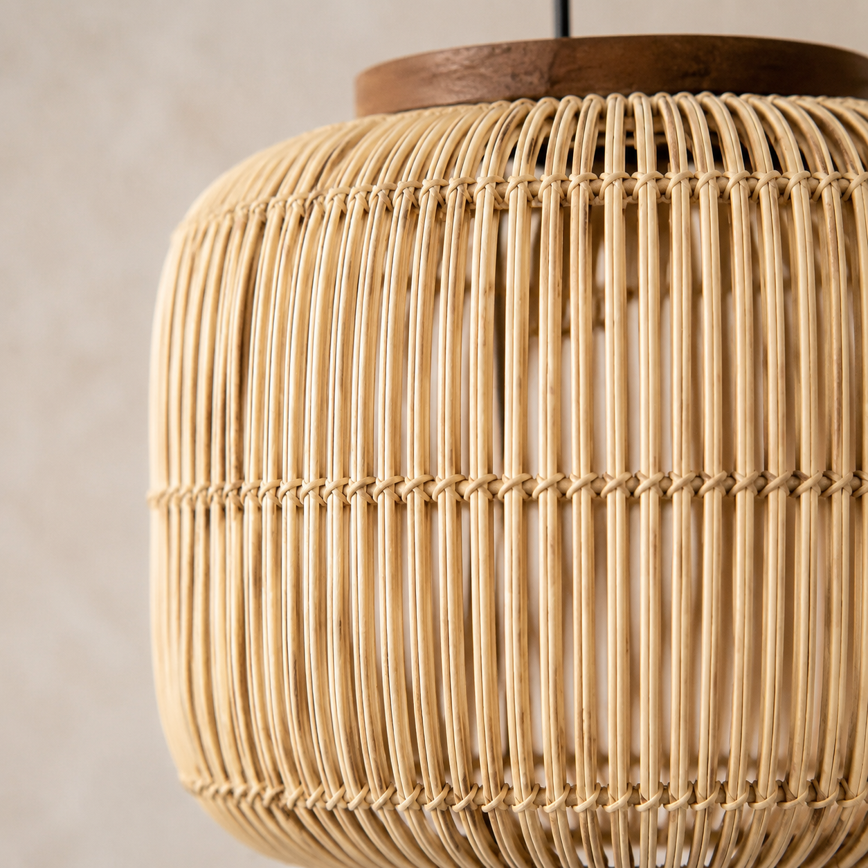 Plafonnier en rotin style chinois rétro