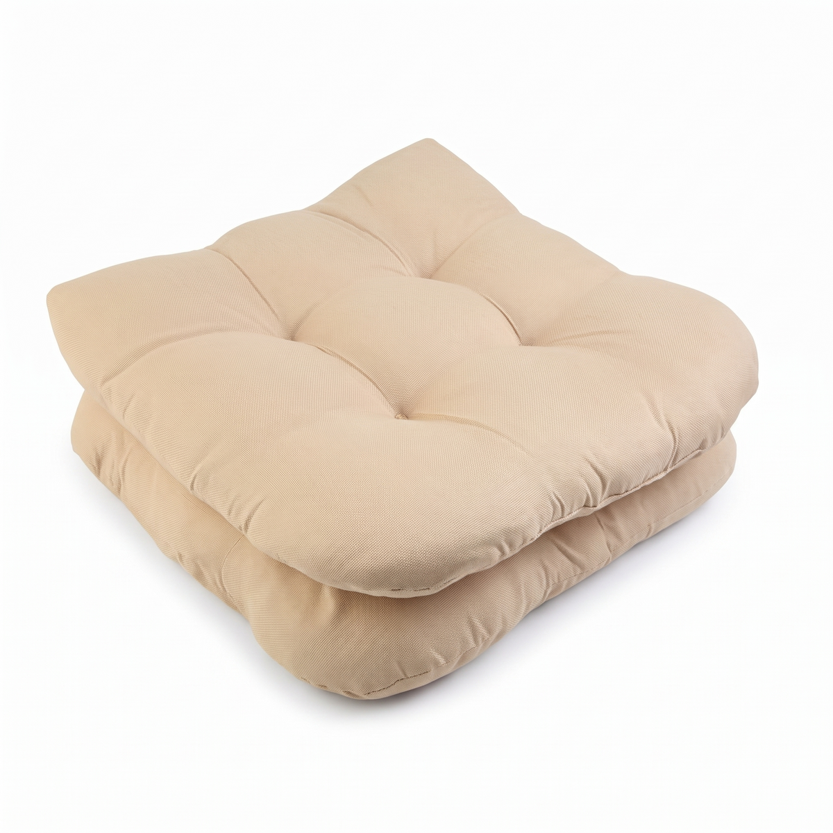Lot de 2 coussins de chaise beiges sur fond blanc