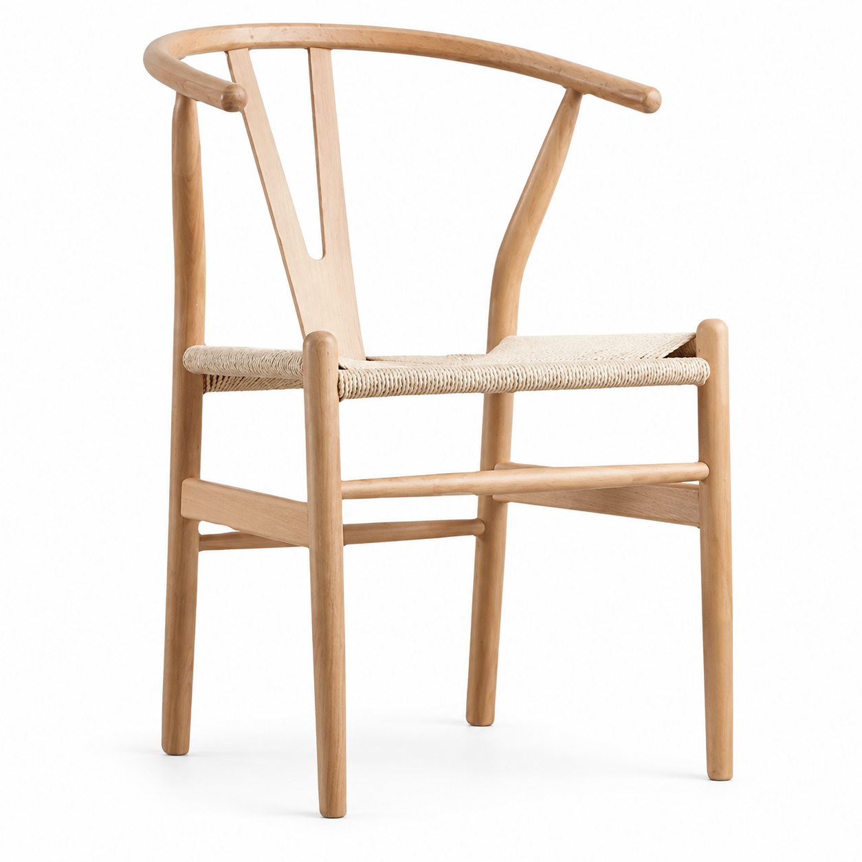 Chaise effet osier en bois massif, style nordique