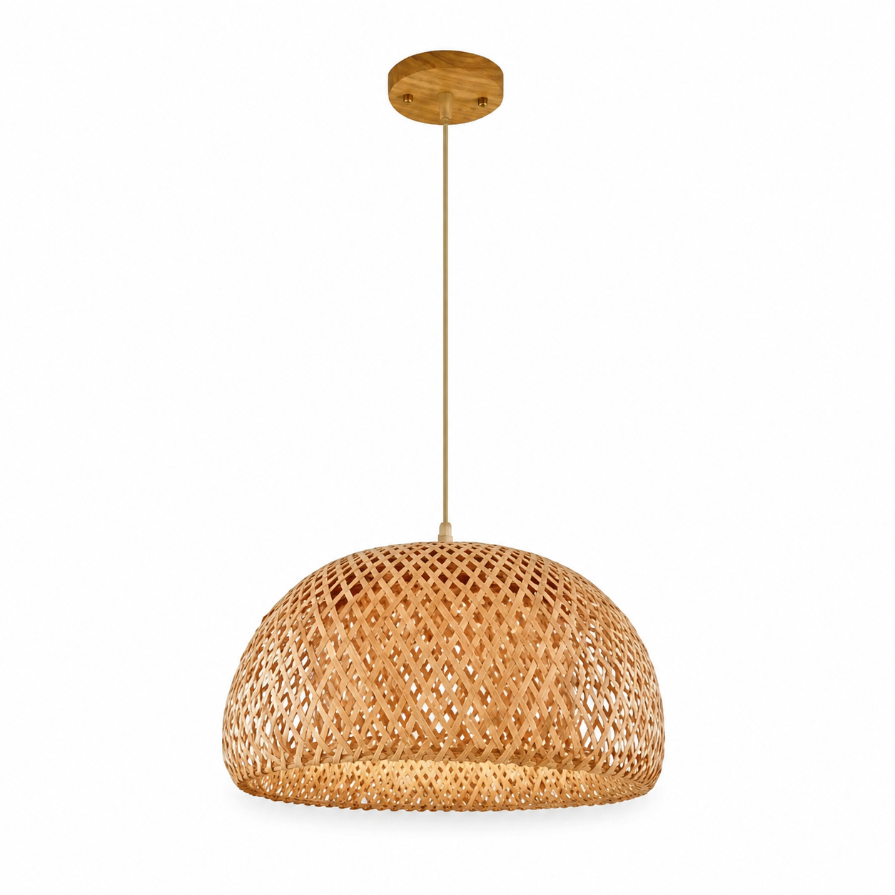 Lustre en rotin demi-globe