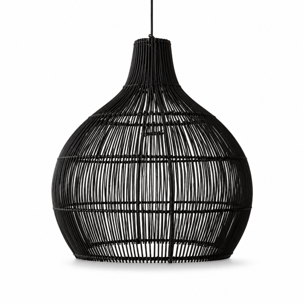 Lampe suspendue en rotin, style chinois vintage tissée main