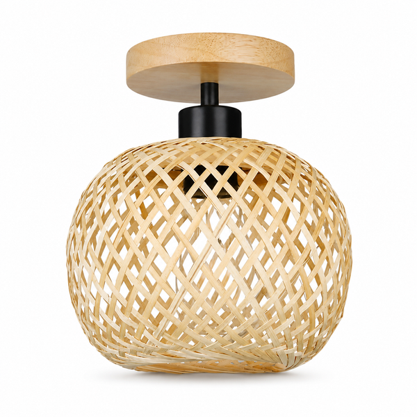 Plafonnier boule tissé