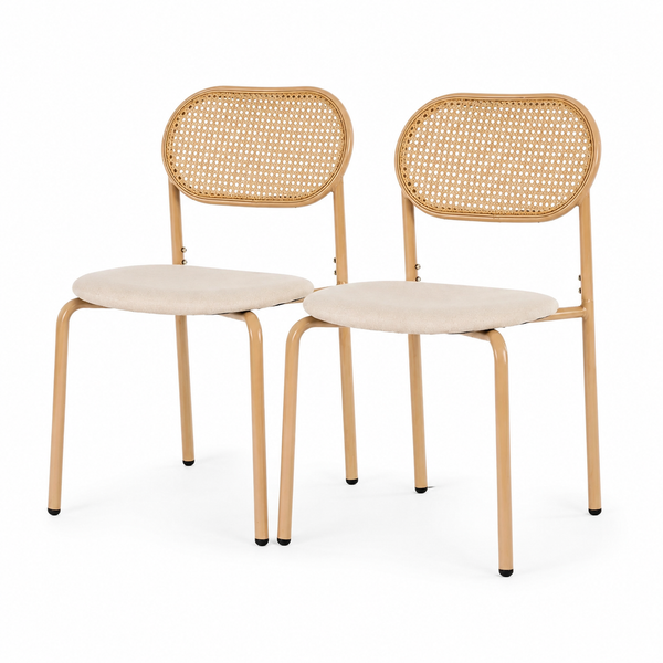 Lot de 2 chaises en osier, design vintage