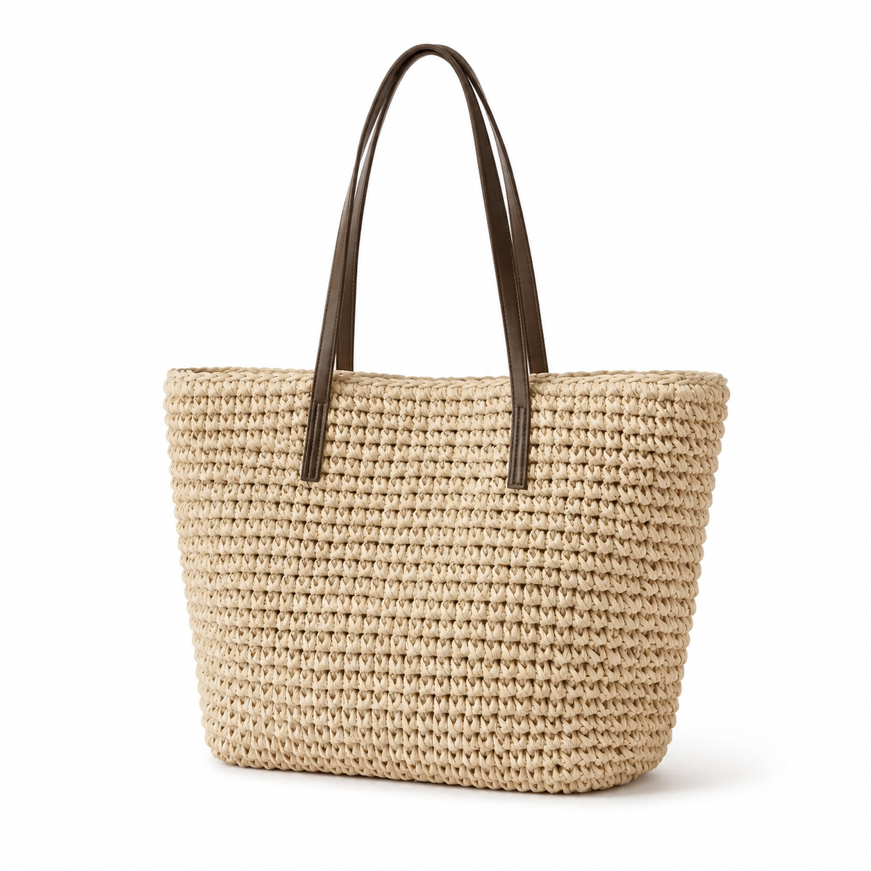 Sac cabas en rotin tressé, grande capacité