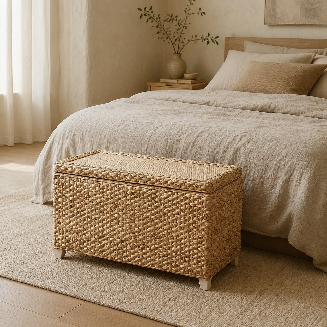 Banc coffre en rotin