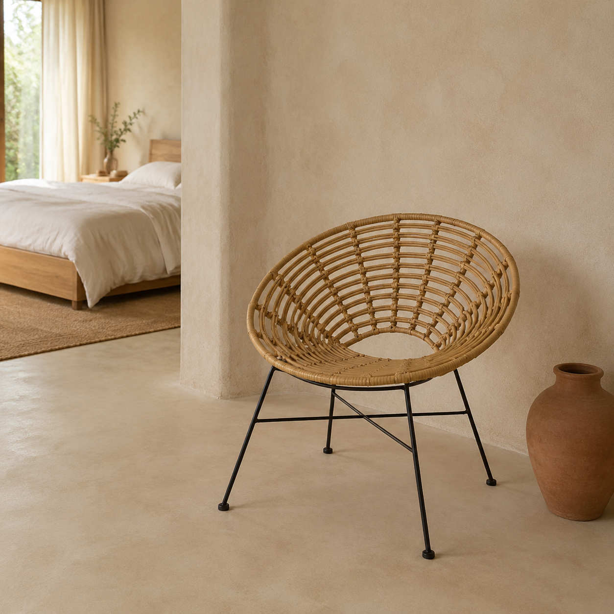 Fauteuil paon en rotin