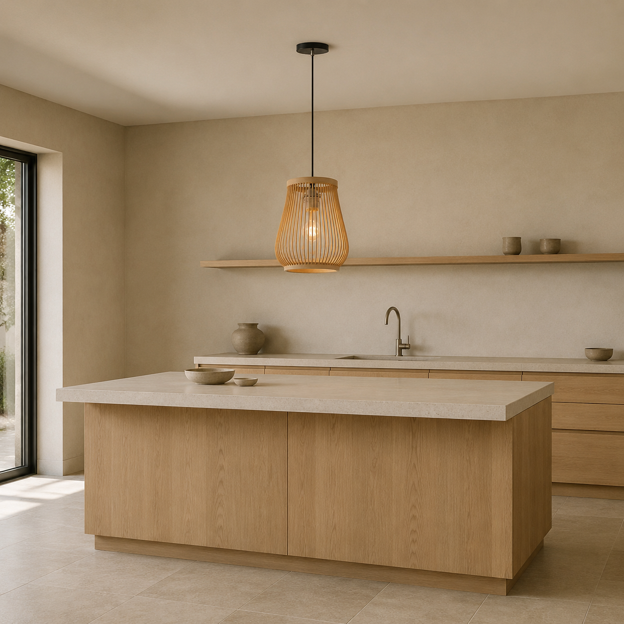 Suspension effet osier, style chinois fait main