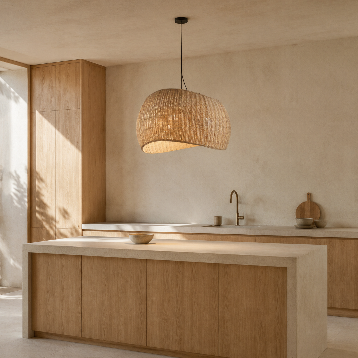 Suspension en rotin nuage