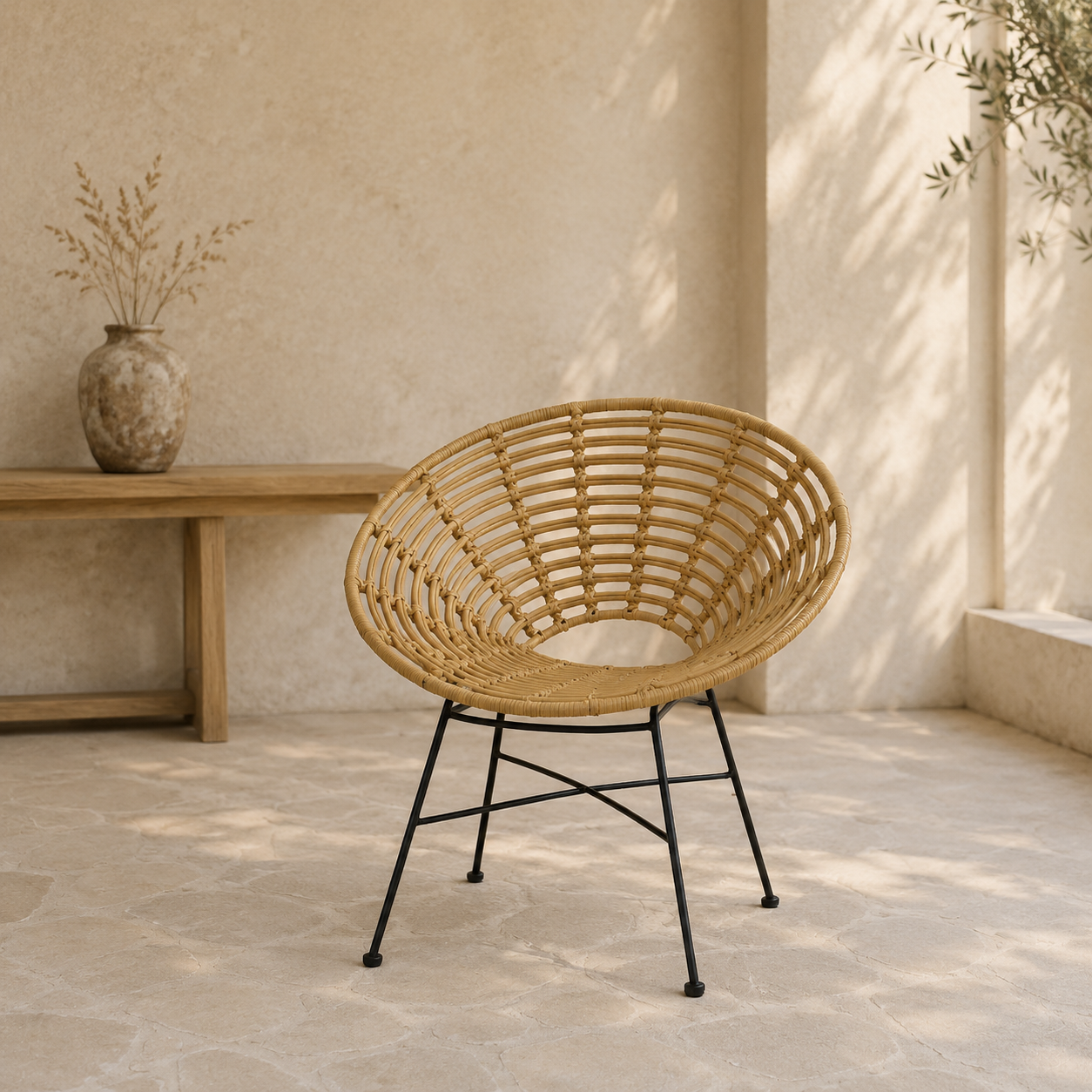 Fauteuil paon en rotin