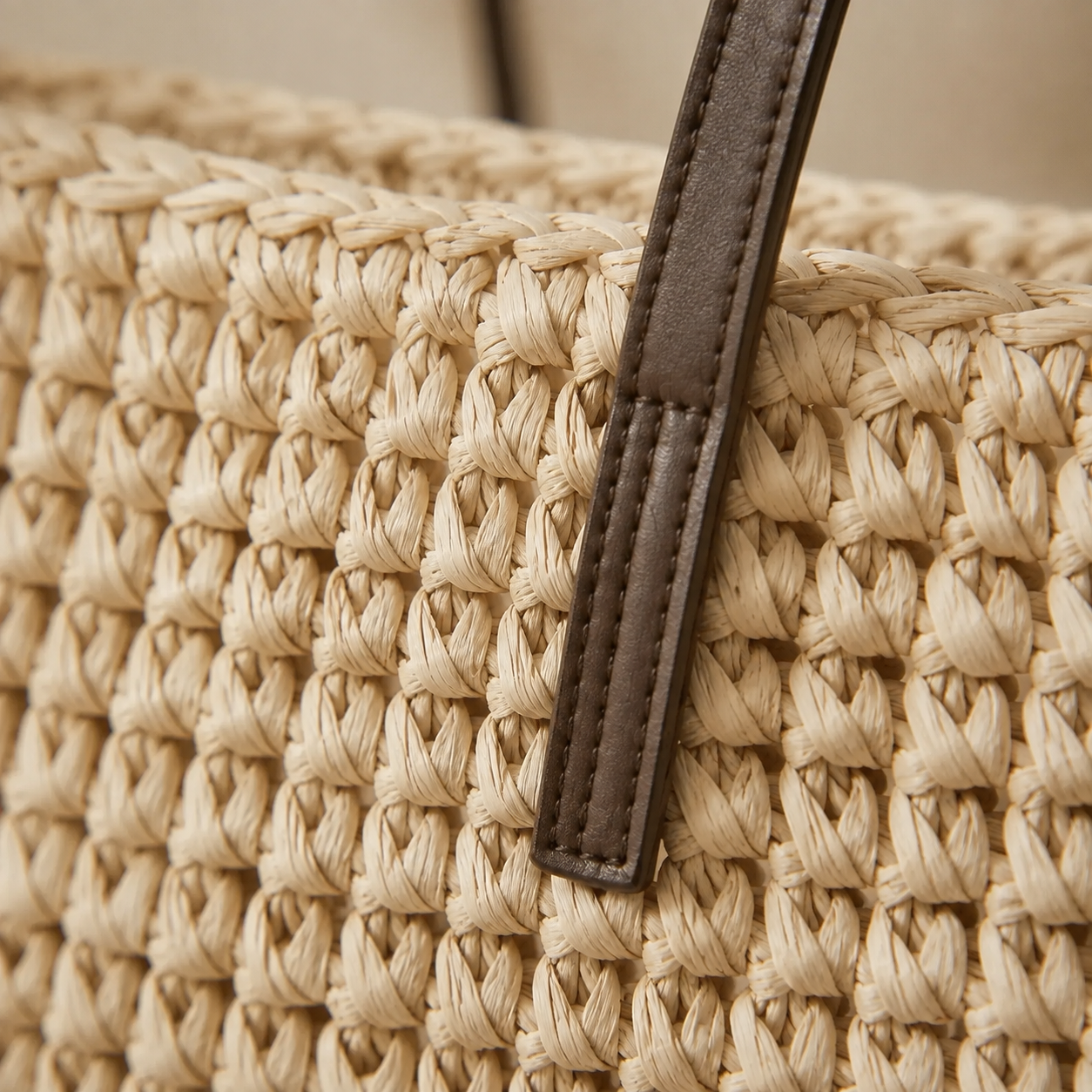 Sac cabas en rotin tressé, grande capacité