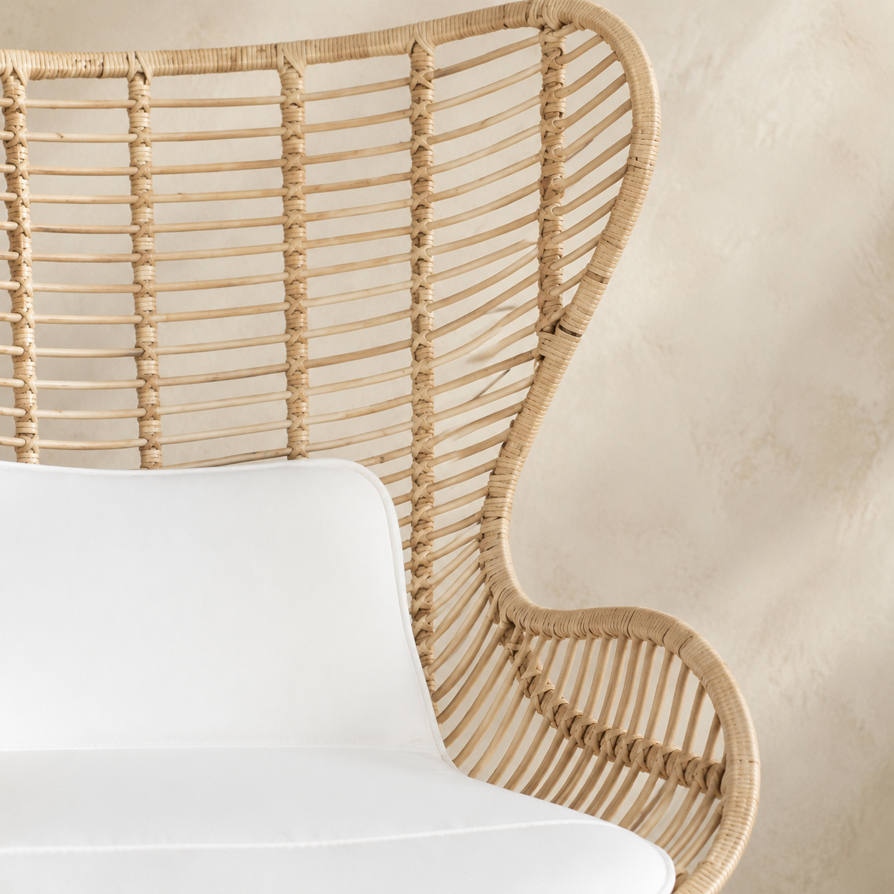 Fauteuil en rotin et métal