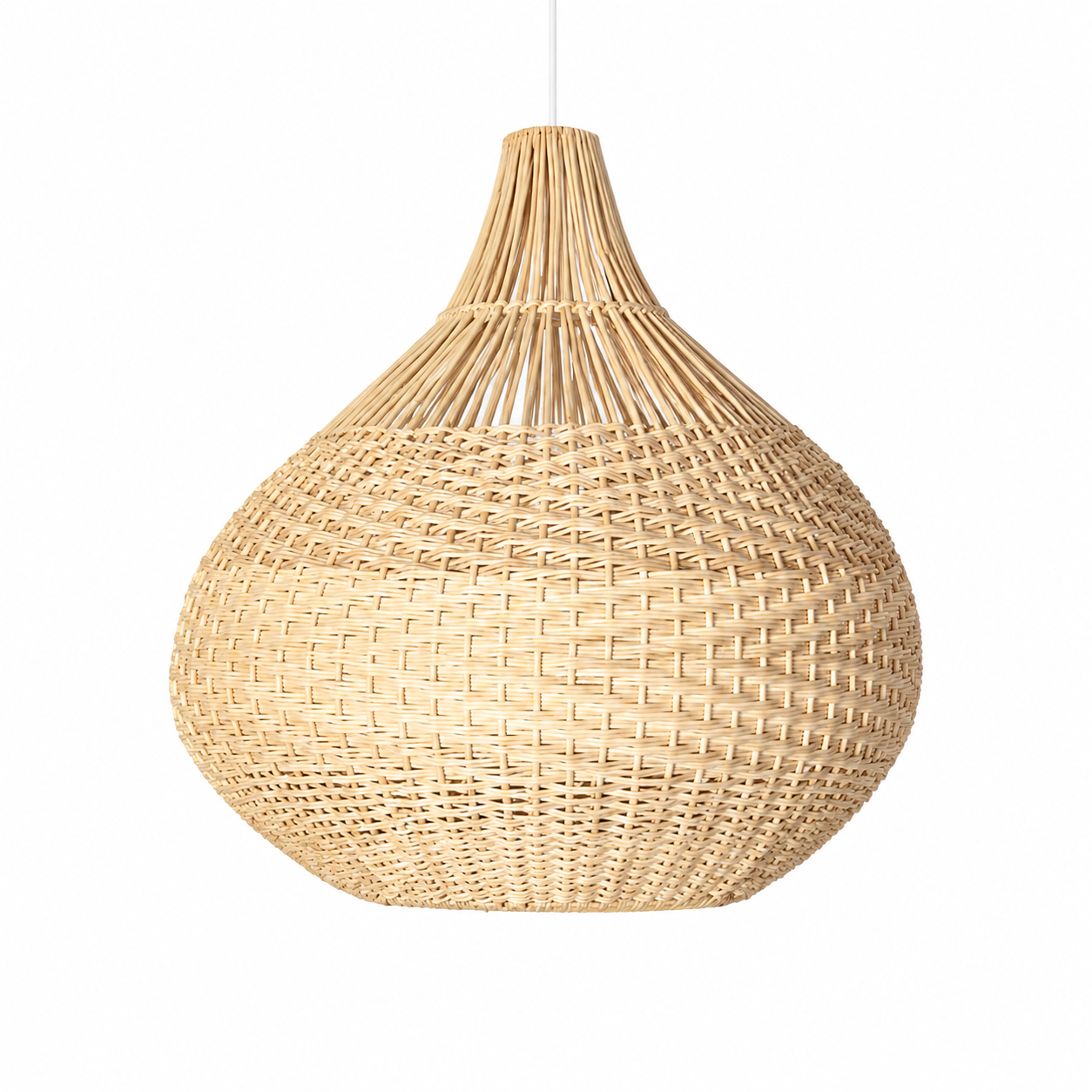 Lampe suspendue en rotin, style chinois vintage tissée main