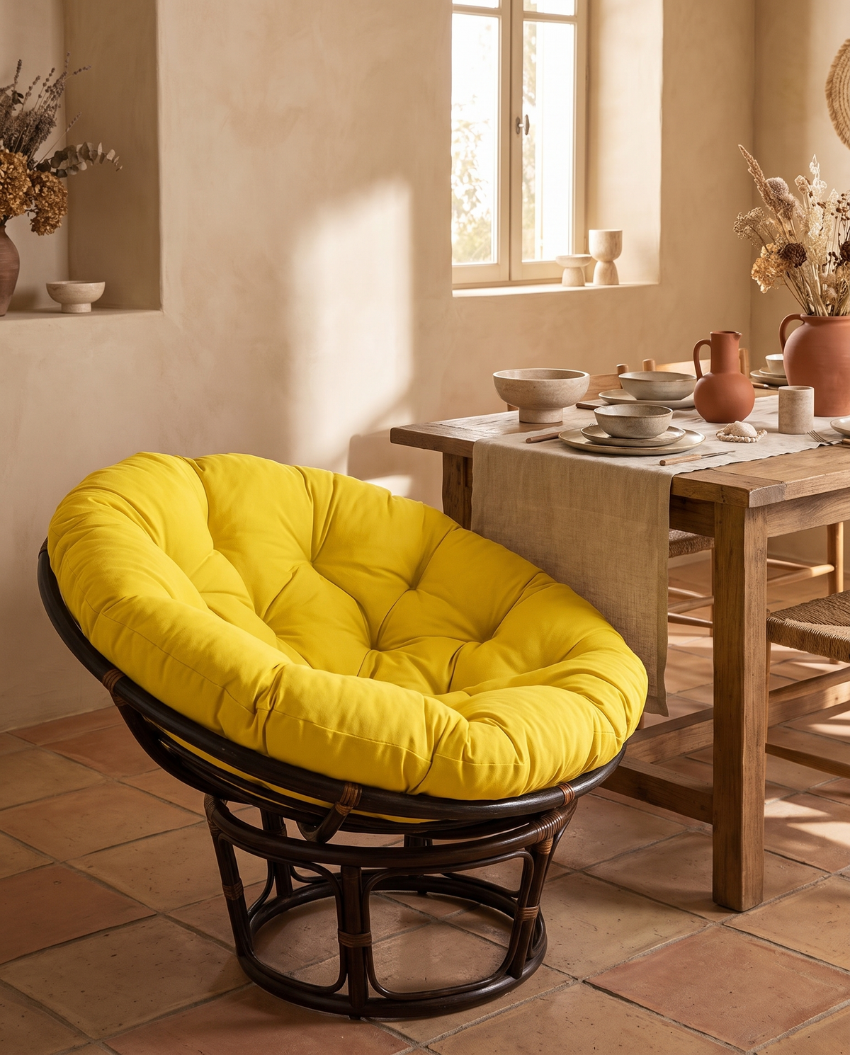 Coussin moelleux pour loveuse en situation dans un intérieur