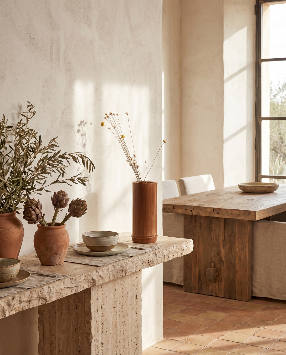 Petit vase en bambou en situation dans un intérieur